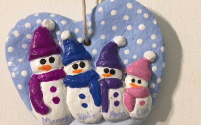 Snowman salt dough ornament