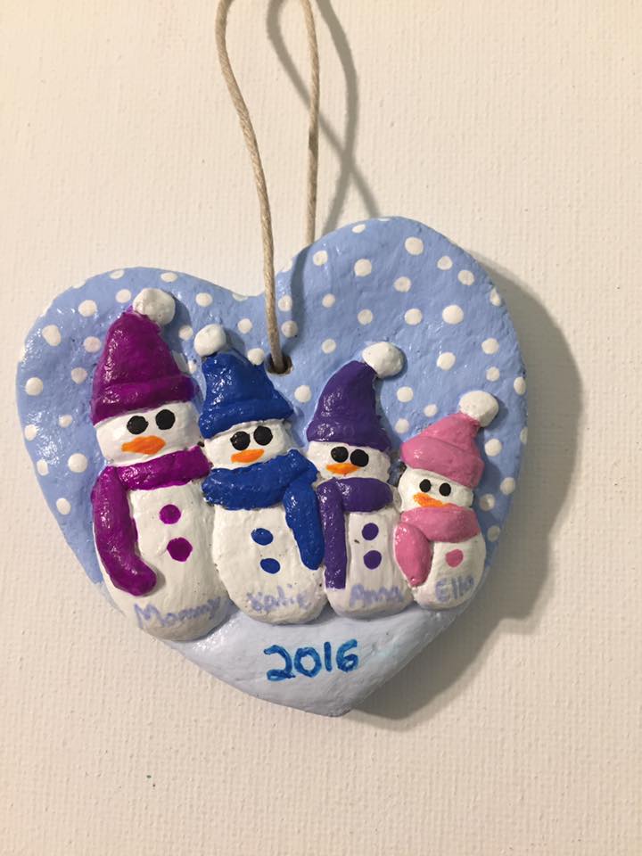 Snowman salt dough ornament
