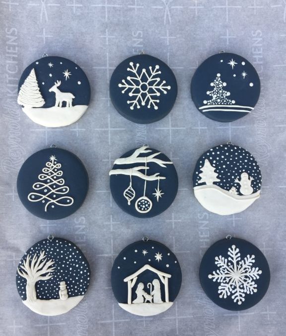 Blue and Whitie Christmas Ornaments