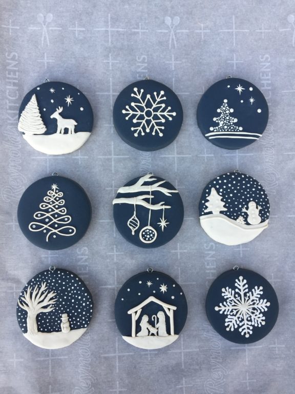 Blue and Whitie Christmas Ornaments
