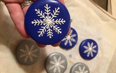Blue and Silver Clay Snowflakes