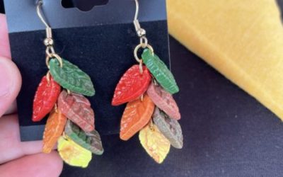 Fall leaves polymer clay earrings
